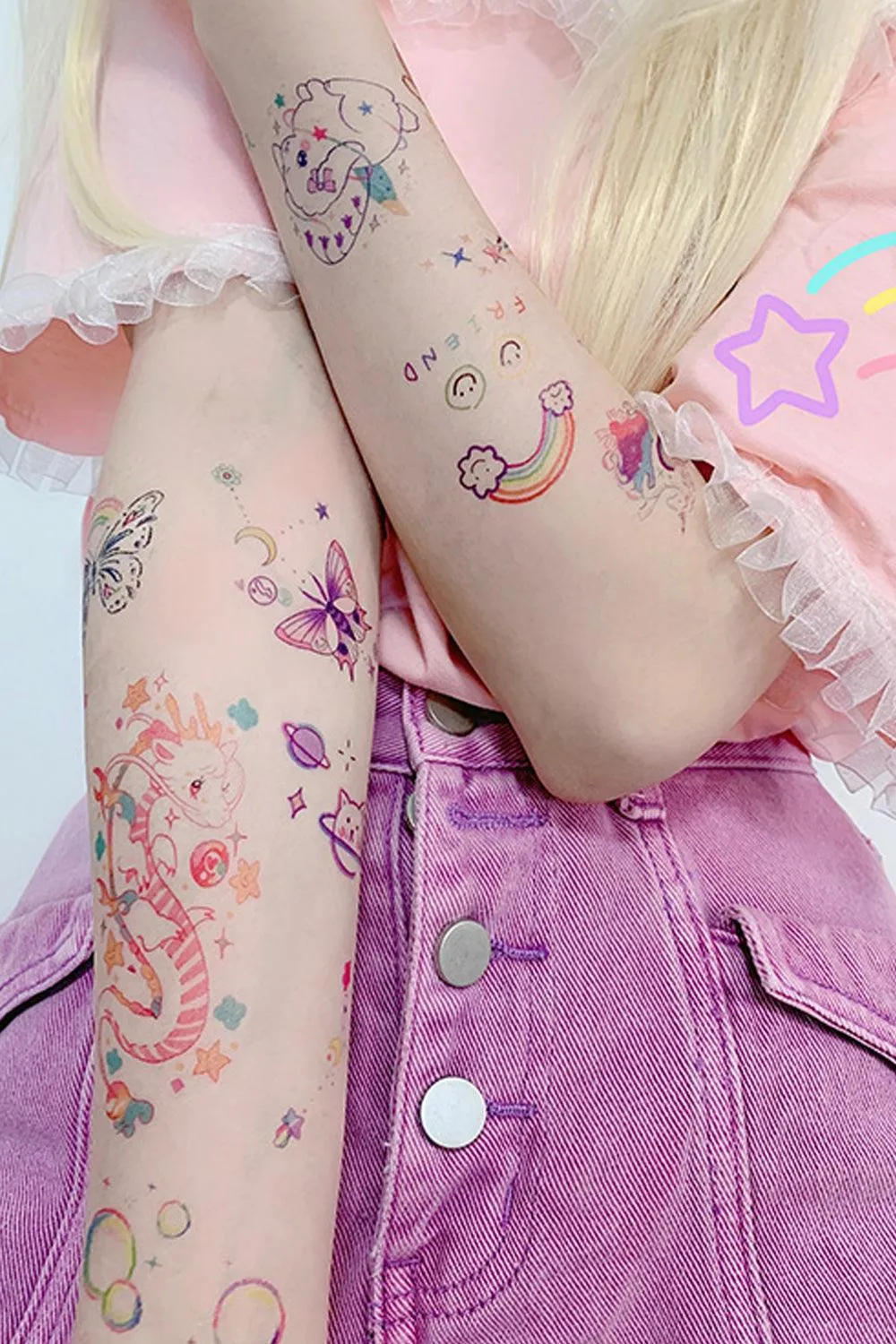 20 Kawaii Harajuku Temporary Tattoos