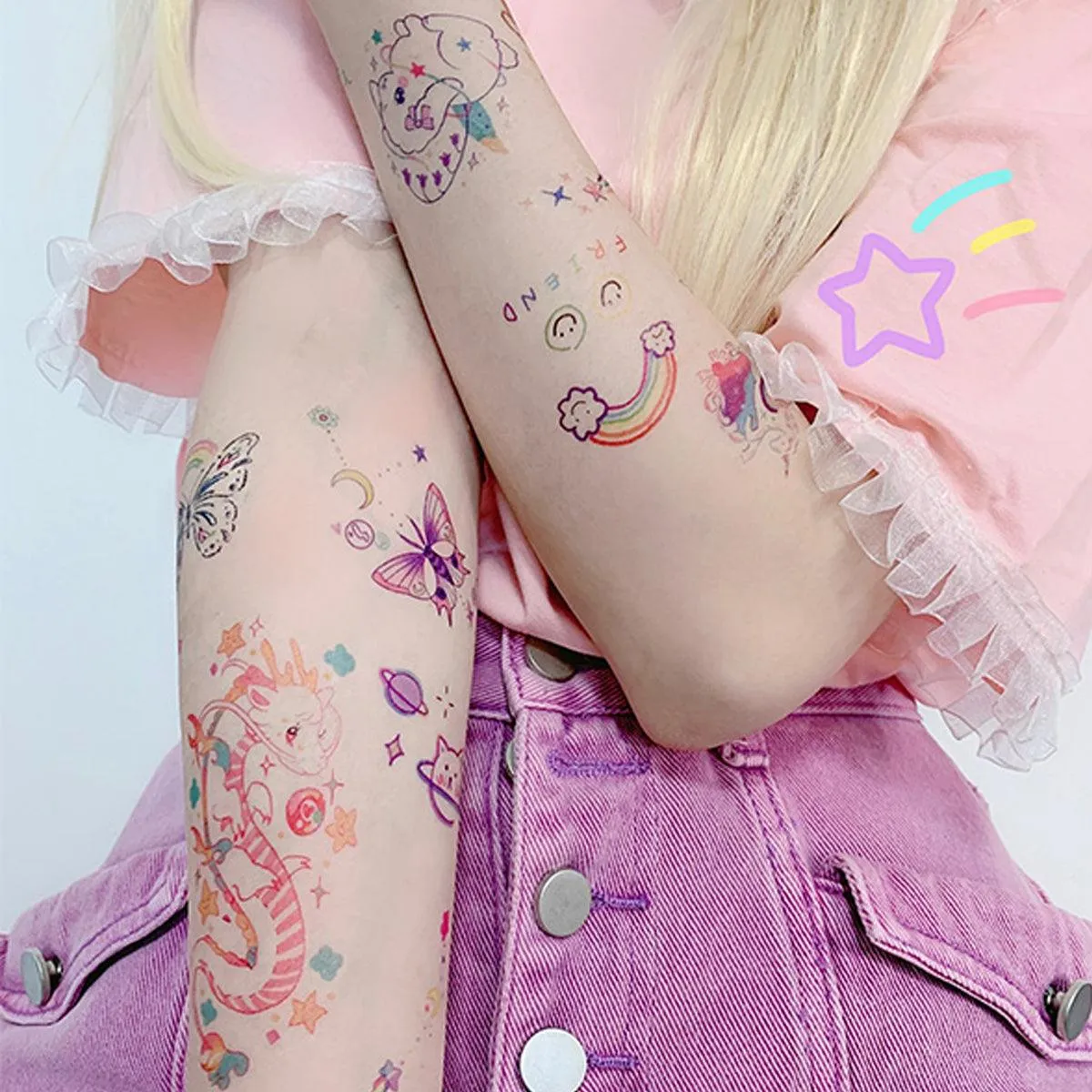 20 Kawaii Harajuku Temporary Tattoos