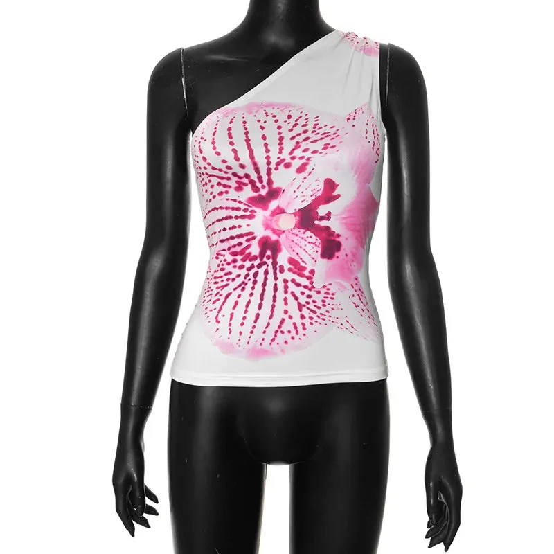 Alternatives Blumenmuster Top im 90er Grunge-Stil
