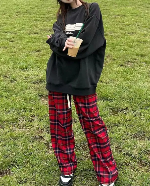 christmas outfit Sonicelife Logo Print Pullover Oversized Sweatshirt