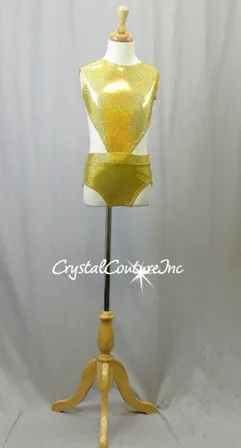 Custom Shimmery Gold Connected 2 Piece Top and Trunk