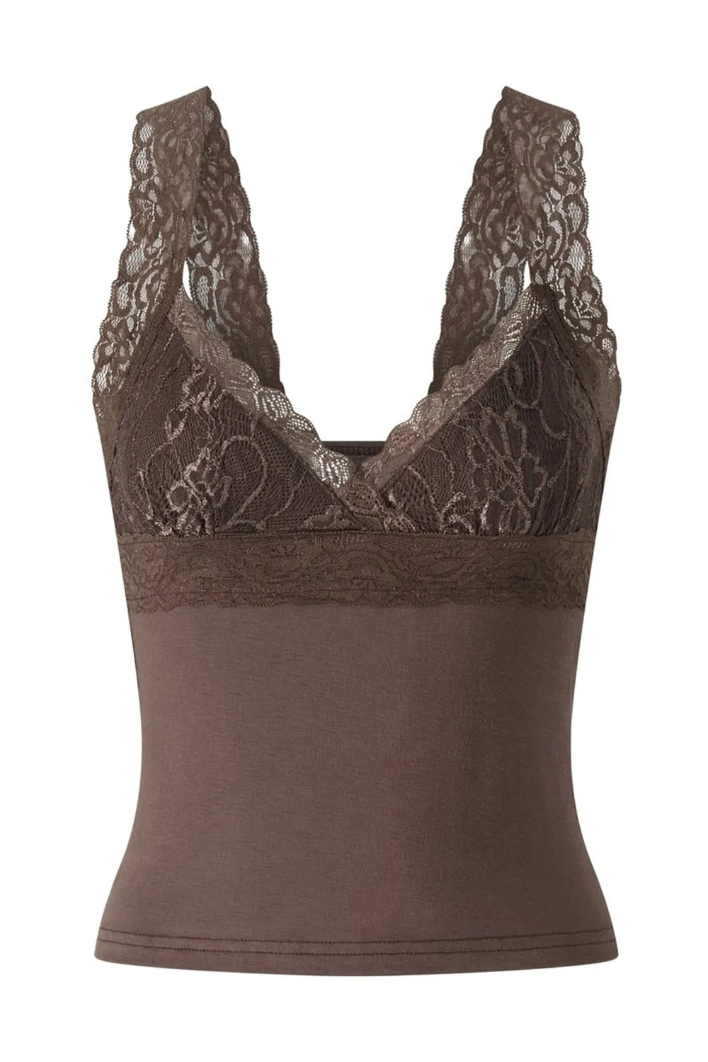 Fairy Grunge Lace Trim Crop Top