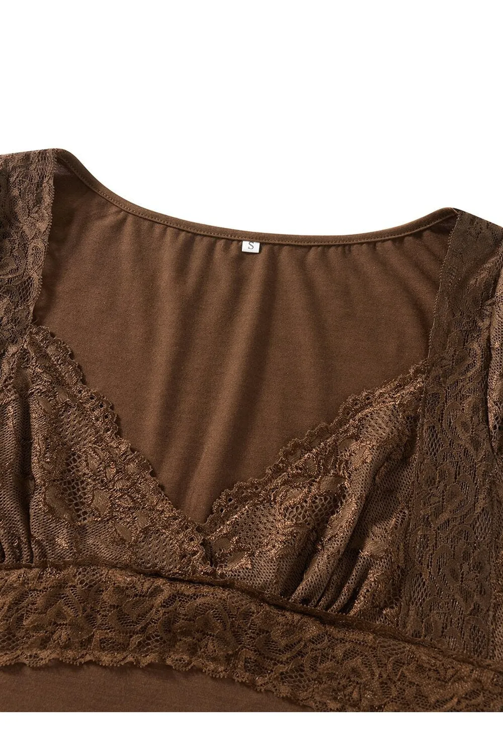 Fairy Grunge Lace Trim Crop Top
