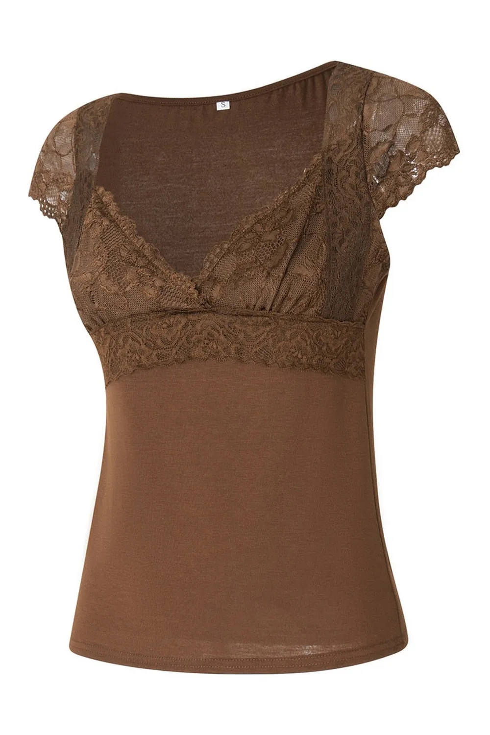 Fairy Grunge Lace Trim Crop Top