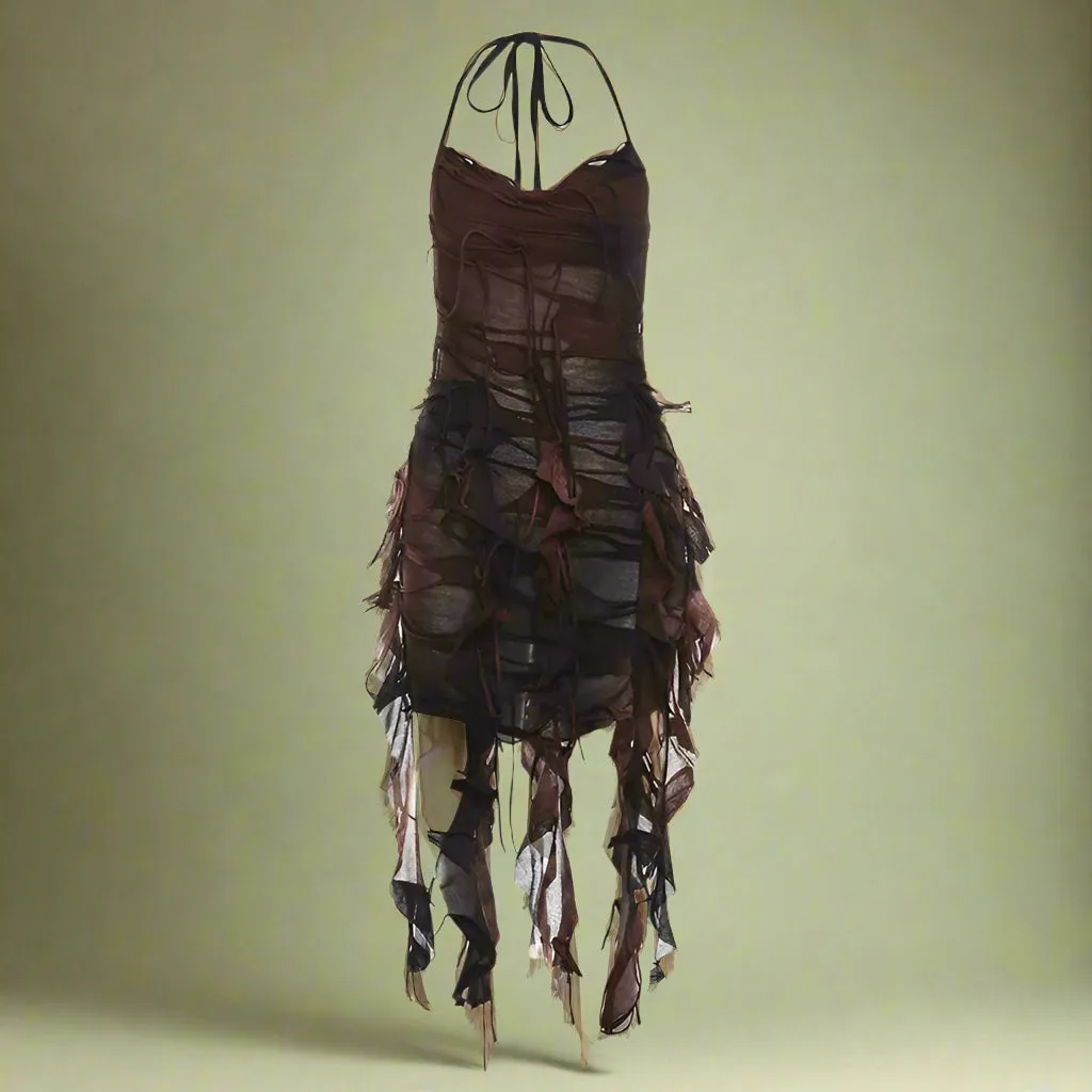 Fairycore Ethereal Ruffle Mesh Mini Dress