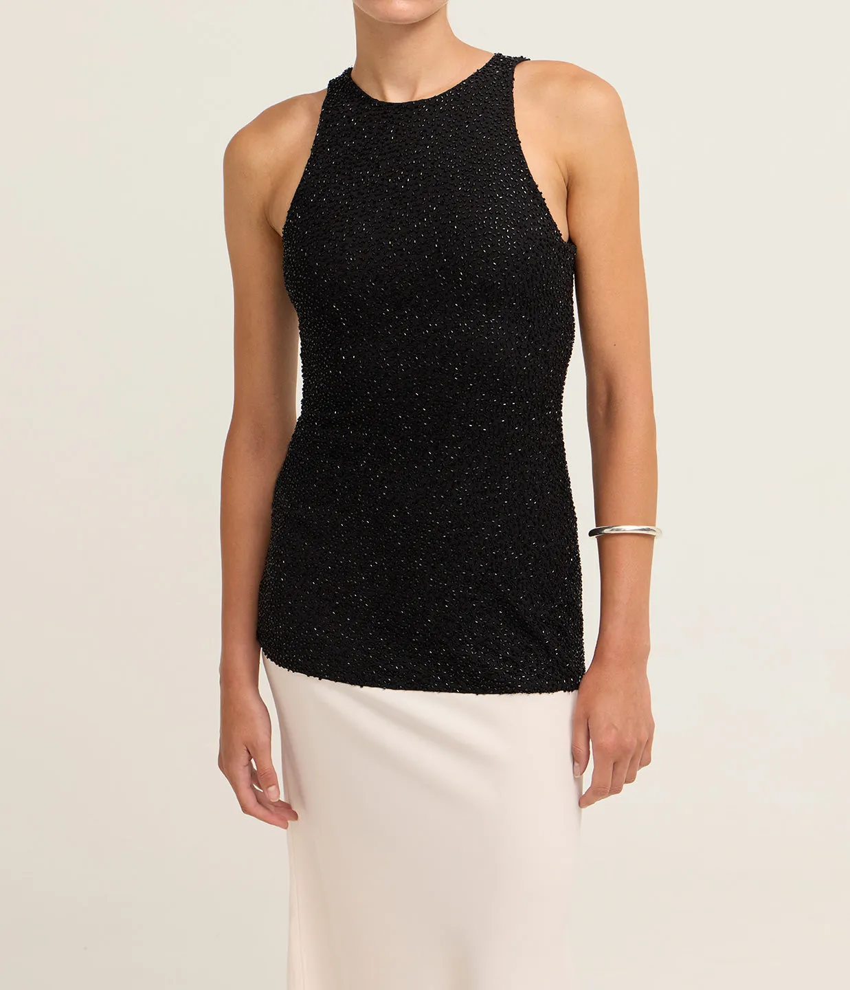 Gabrielle Dress in Black and Ivory