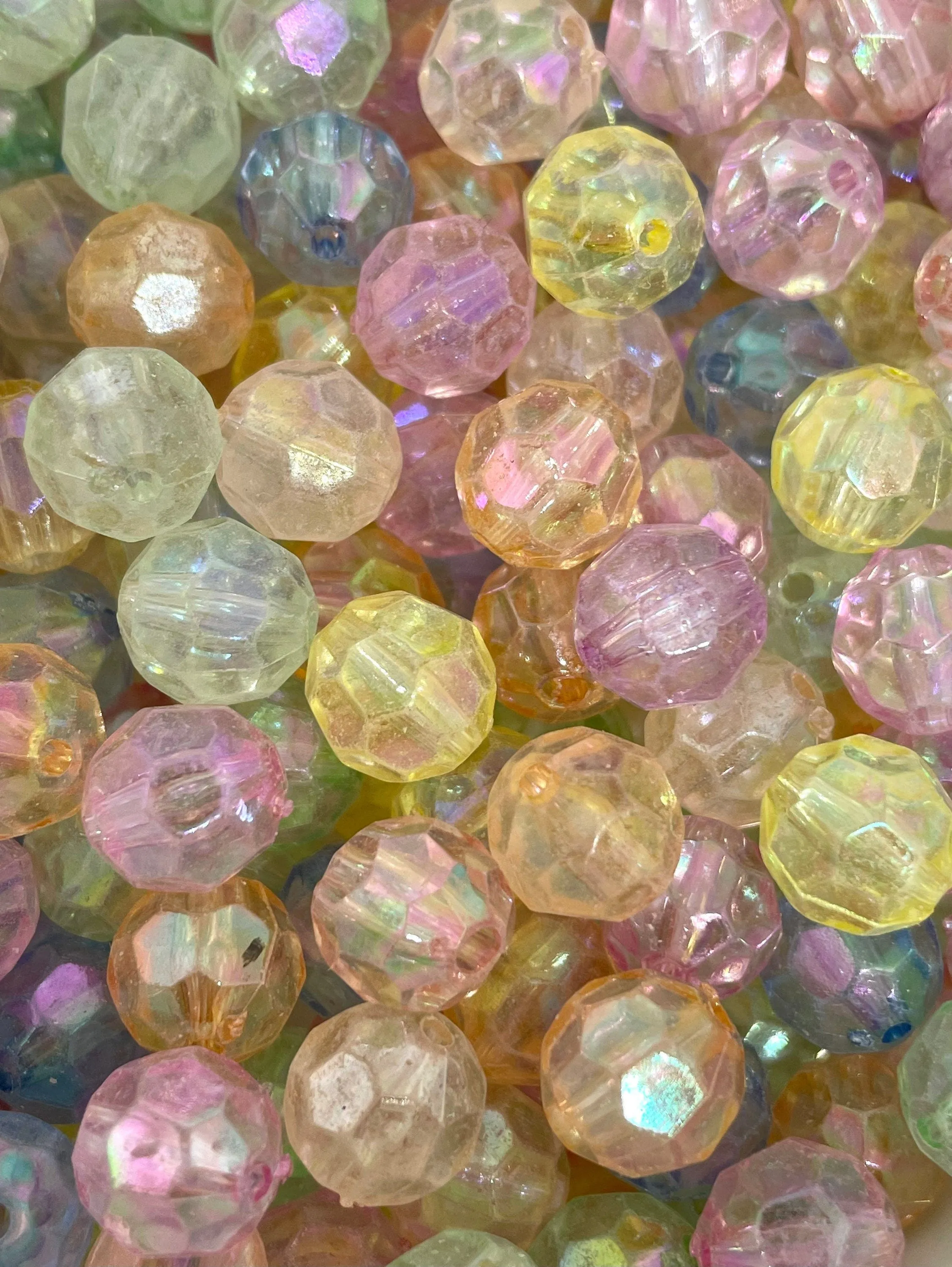 Iridescent Faceted AB Beads