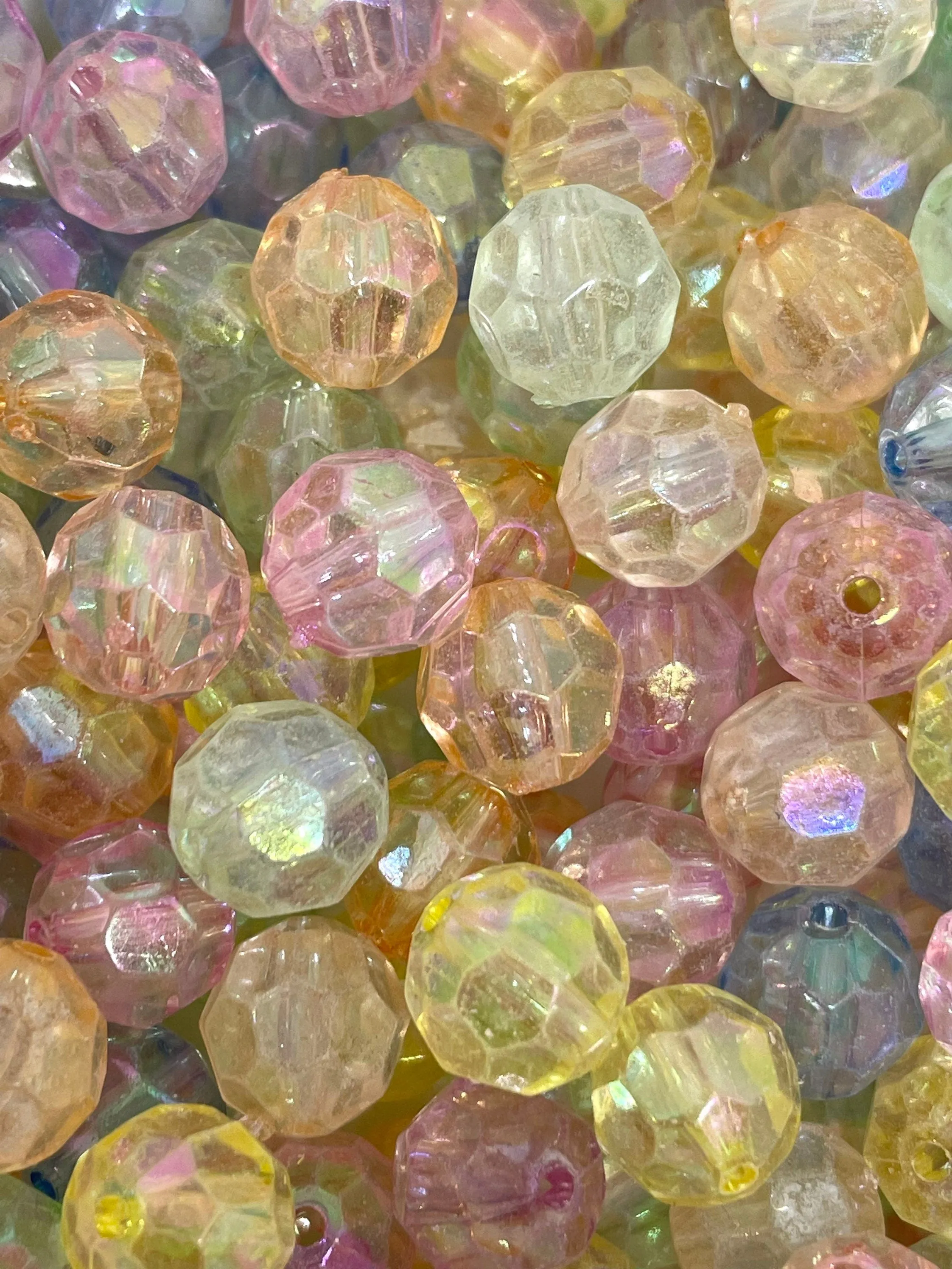 Iridescent Faceted AB Beads