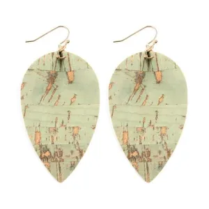 Mint Vintage Grunge Teardrop Earrings