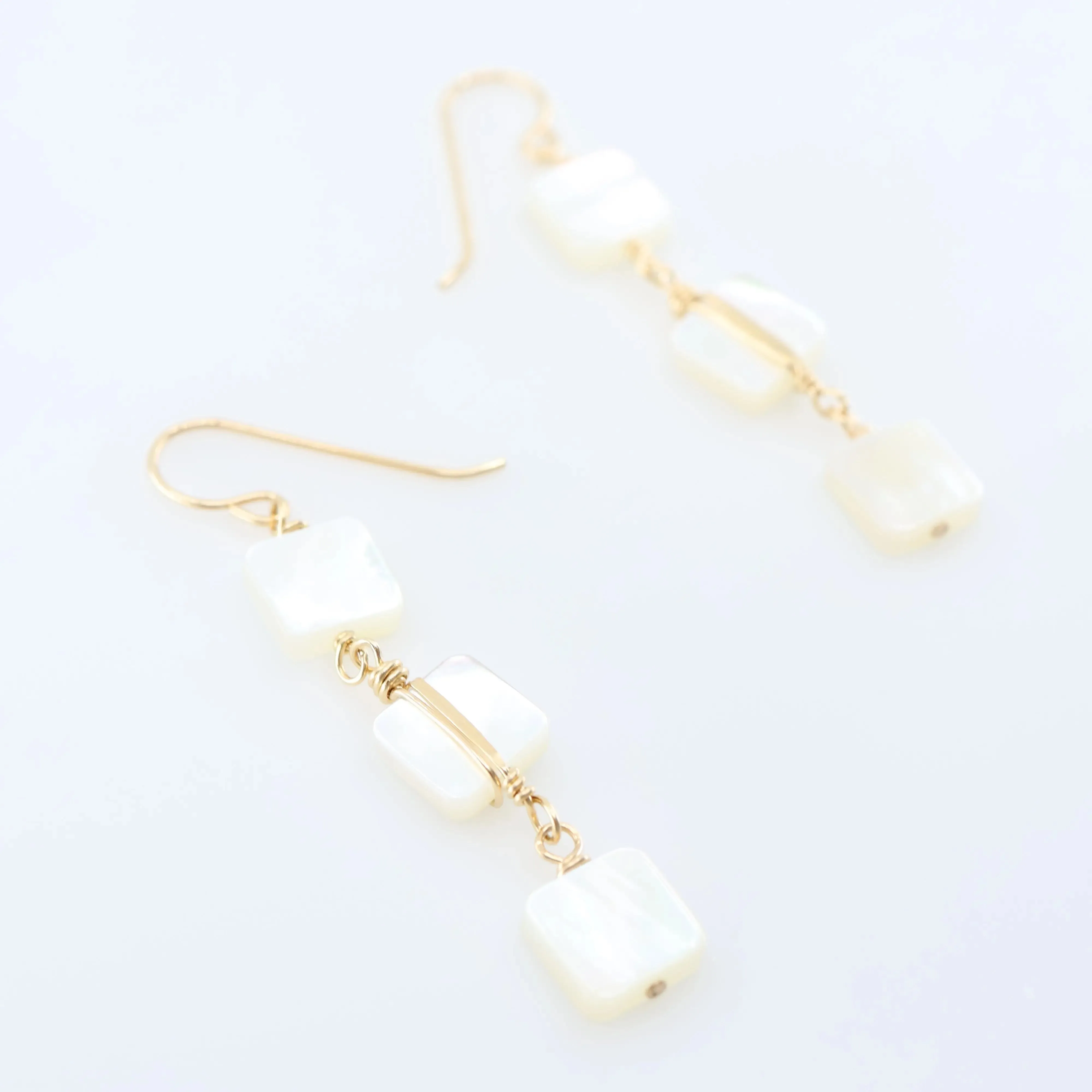 Mother of Pearl Triple Drop Earrings
