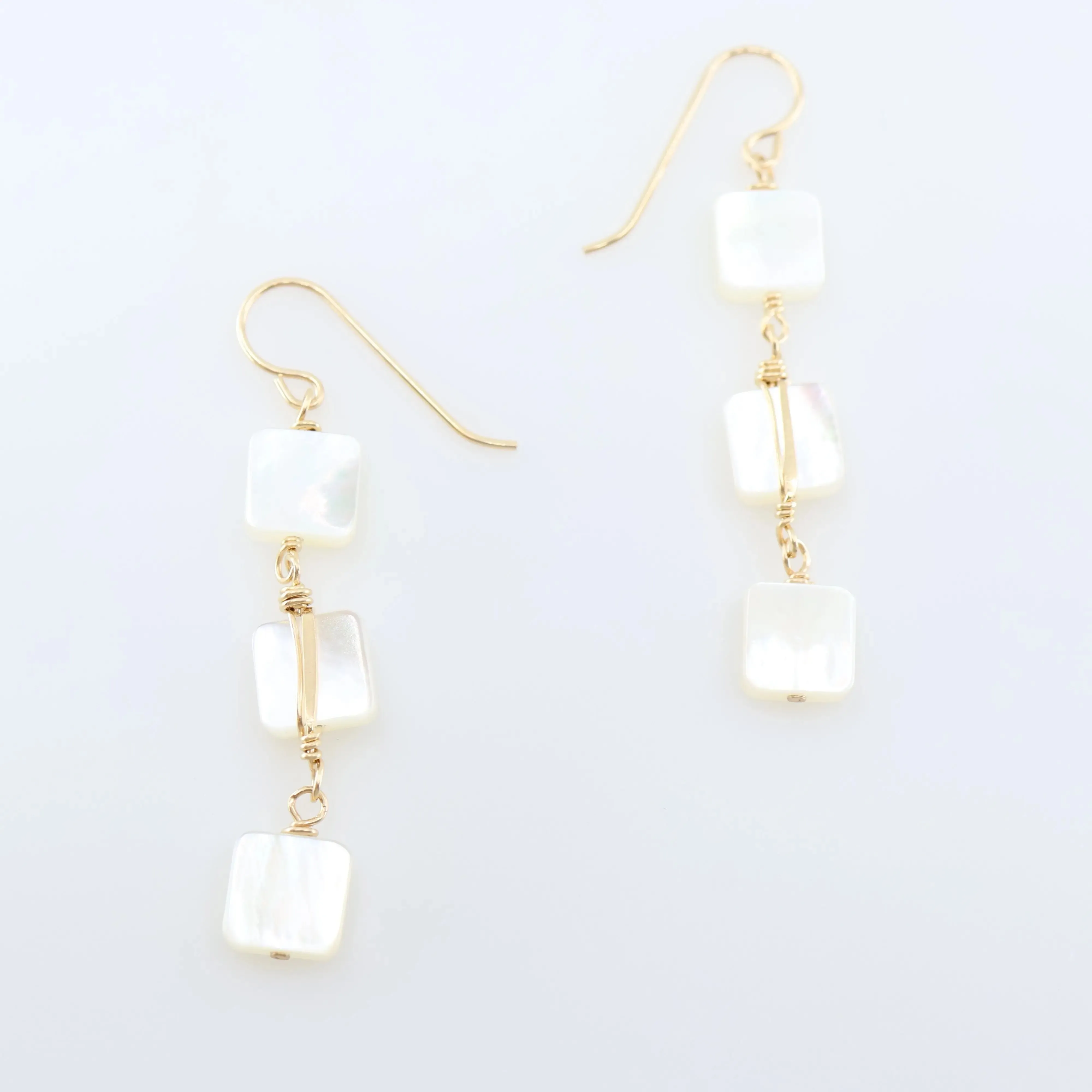 Mother of Pearl Triple Drop Earrings