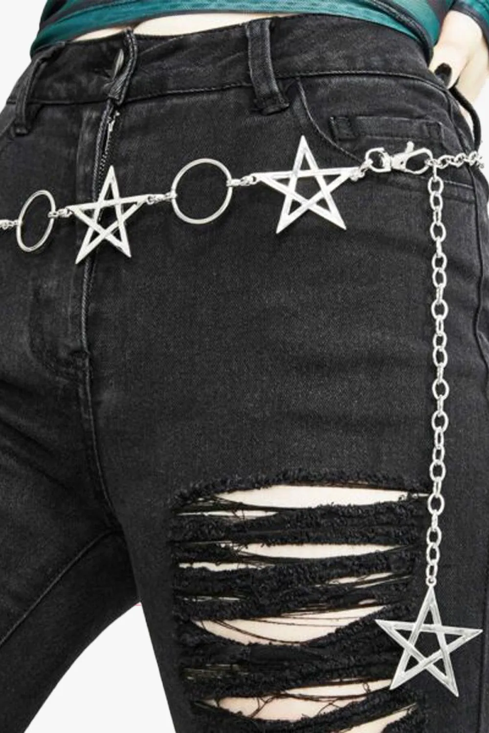 Pentagram Star Chain Grunge Belt