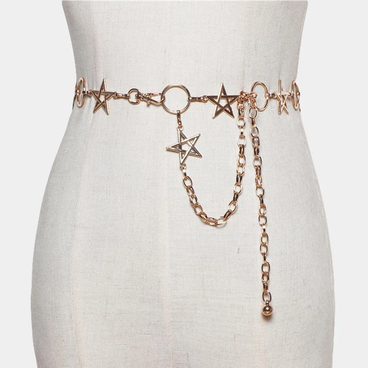 Pentagram Star Chain Grunge Belt