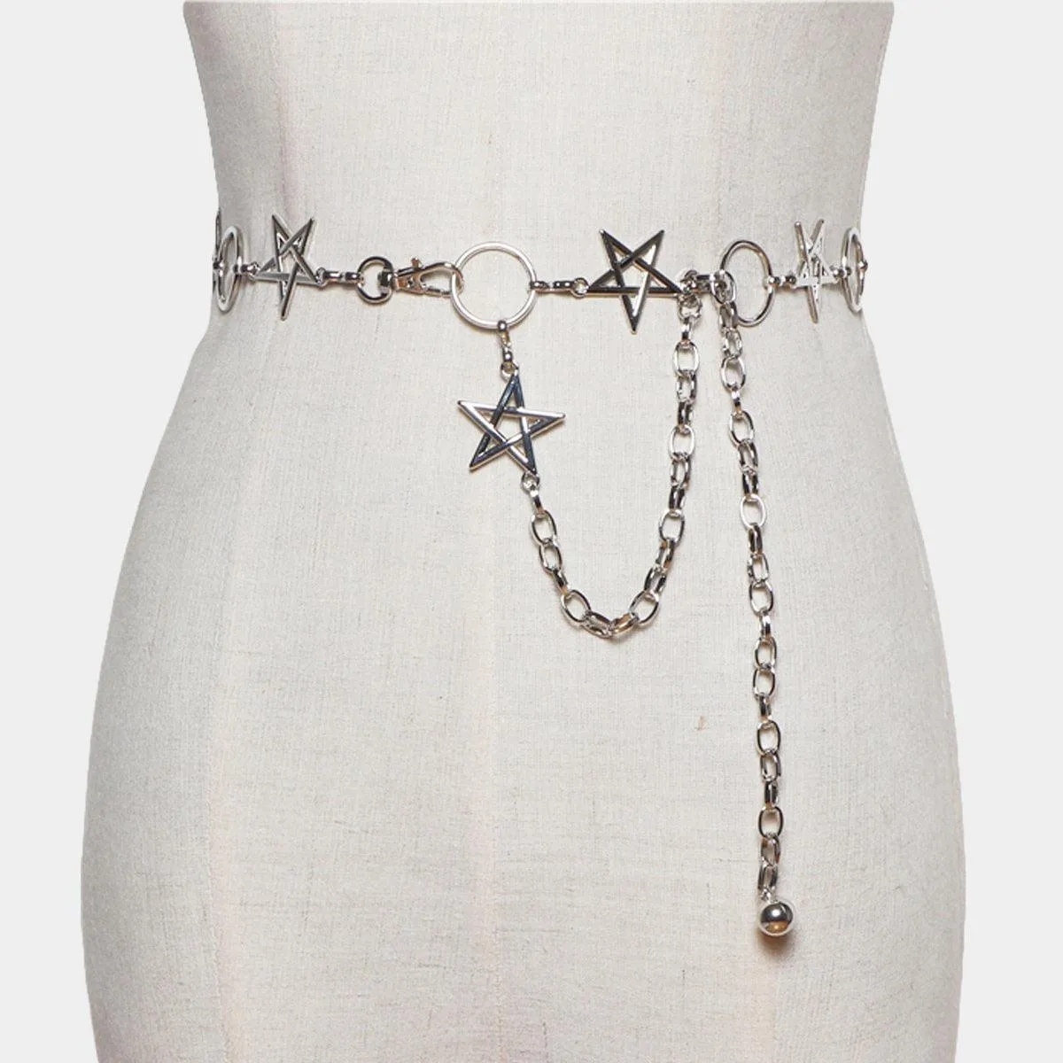 Pentagram Star Chain Grunge Belt