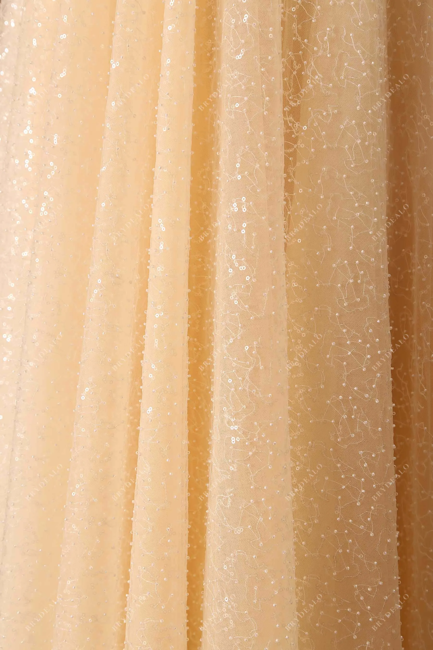 Shimmery Beaded Asymmetrical Shoulder Corset Bridal Dress